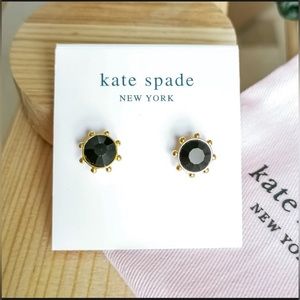 Kate Spade Gold Black Gemstone Stud Earrings